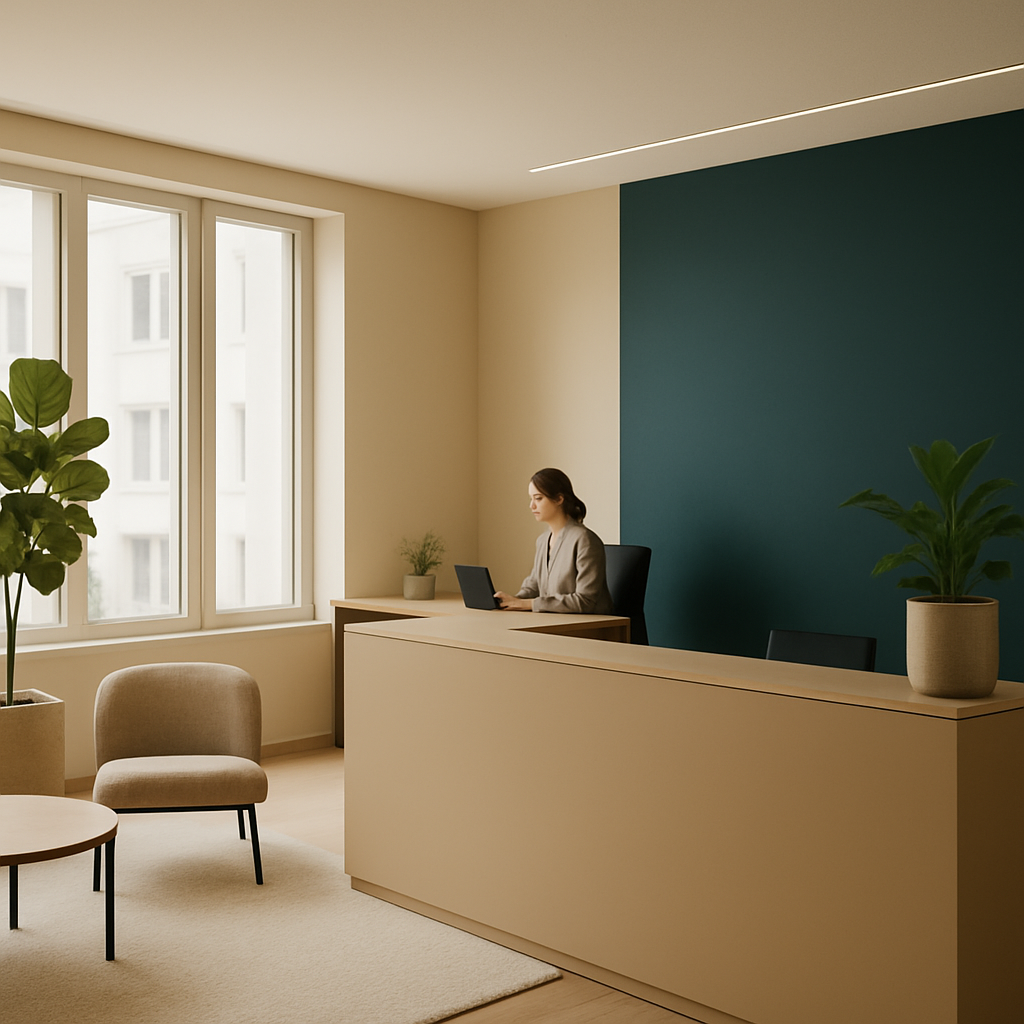 Espace de travail d'un professionnel de service en Suisse romande
